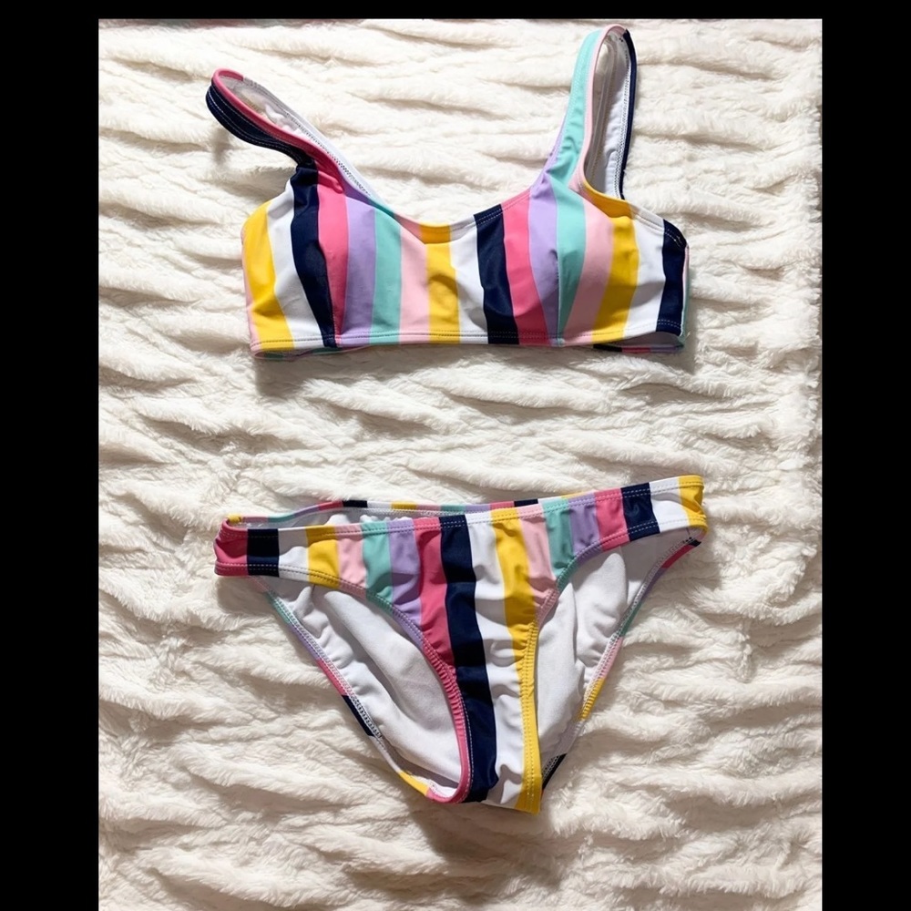 Candy striped bikini
